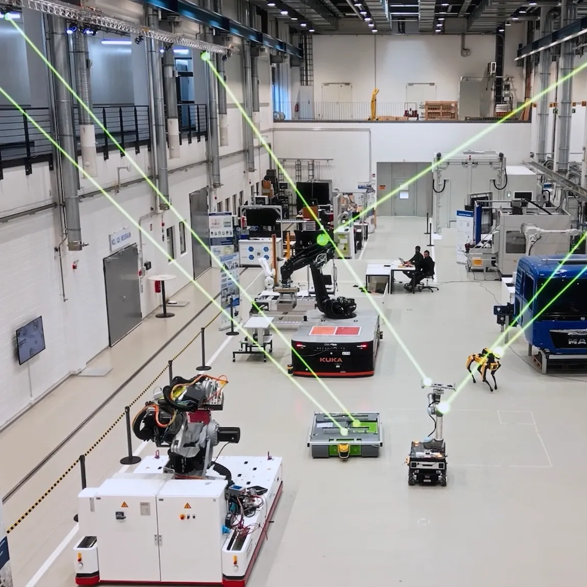 Robotics lab with OptiTrack optical tracking system