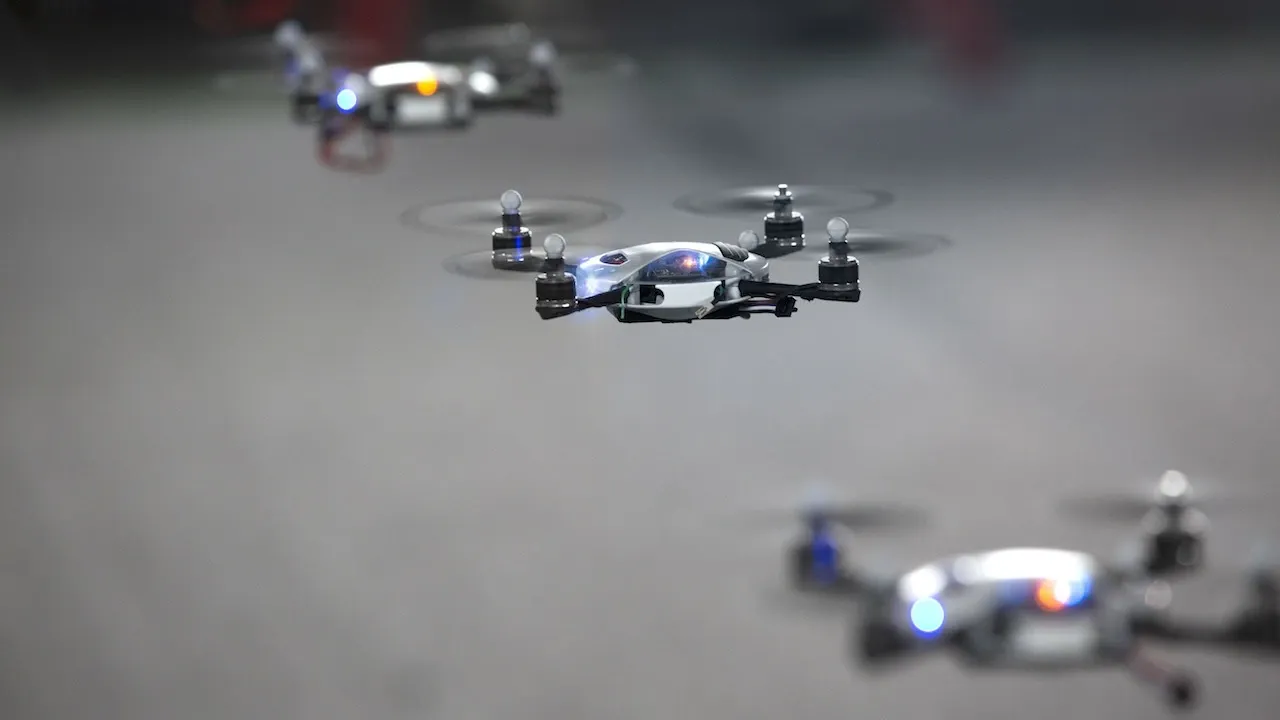 drones in line close up